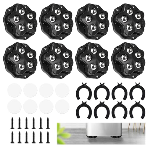 Möbelrollen, 8 Stück Kugelrollen Schwerlast, 360 Grad Rollen mit 5 Stahlkugeln und Bremse für Küchengeräte Selbstklebendes, Kugelrollen für Möbel Mülleimer Küchengeräte Möbelrollen, 8 Stück Kugelrollen Schwerlast, 360 Grad Rollen mit 5 Stahlkugeln und Bremse für Küchengeräte Selbstklebendes, Kugelrollen für Möbel Mülleimer Küchengeräte von Zyluniy