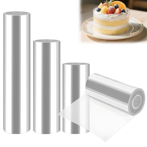 Zyluniy 4 Rolle Tortenfolie, 8/10/15/20 cm*10 Meter Transparente Acetat Rolle, Plastikfolie Tortenfolien Für Tortendekoration Schokoladenmousse-Torte Dessertringe Zyluniy 4 Rolle Tortenfolie, 8/10/15/20 cm*10 Meter Transparente Acetat Rolle, Plastikfolie Tortenfolien Für Tortendekoration Schokoladenmousse-Torte Dessertringe von Zyluniy