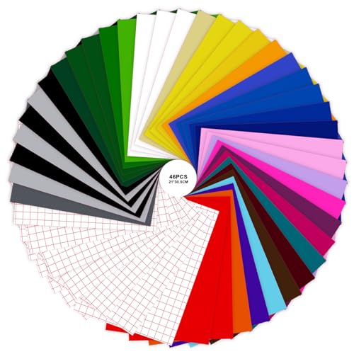 Zyluniy 46 Stück Selbstklebende Vinylfolie Plotter 30,5x21cm | Für Auto, Werbegravur & Wanddekoration. Zyluniy 46 Stück Selbstklebende Vinylfolie Plotter 30,5x21cm | Für Auto, Werbegravur & Wanddekoration. von Zyluniy