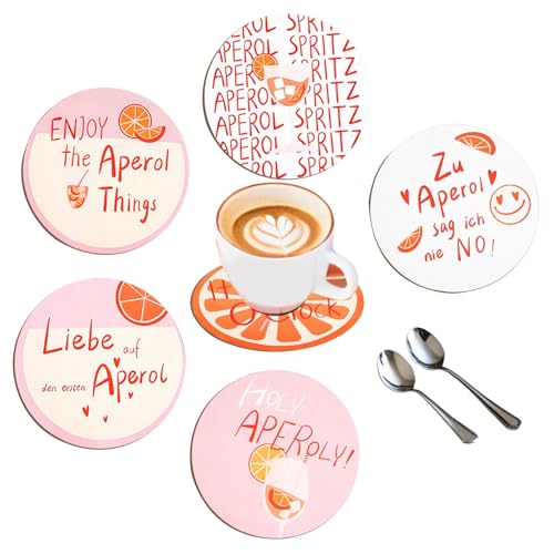 Zyluniy Aperol Geschenk Untersetzer Wasserdichter Aperol Untersetzer für Aperol Spritz Gläser, Bierdeckel Lustig für Aperol Deko Sommer Deko 10 x 10 cm Zyluniy Aperol Geschenk Untersetzer Wasserdichter Aperol Untersetzer für Aperol Spritz Gläser, Bierdeckel Lustig für Aperol Deko Sommer Deko 10 x 10 cm von Zyluniy