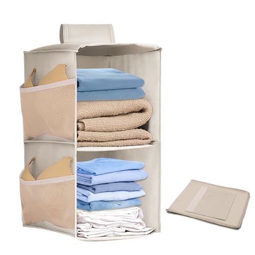 Zyluniy Schrank Organizer Hängend, Hängeregal Stabiler Hängeorganizer Hängeaufbewahrung, Kleiderschrank Organizer Hängend Netzseitentaschen, Faltbare Platzsparend Ordnungssystem für Zimmer Zyluniy Schrank Organizer Hängend, Hängeregal Stabiler Hängeorganizer Hängeaufbewahrung, Kleiderschrank Organizer Hängend Netzseitentaschen, Faltbare Platzsparend Ordnungssystem für Zimmer von Zyluniy