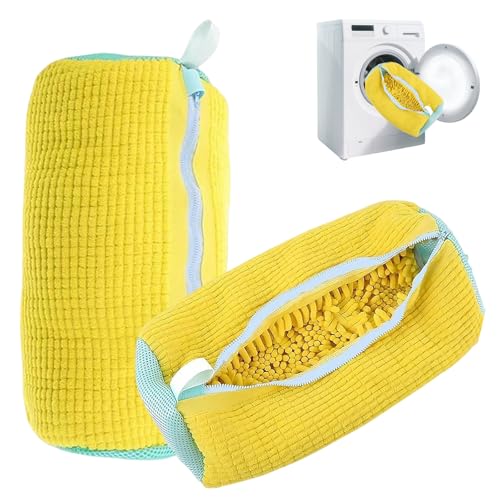 Zyluniy Schuhwaschbeutel Waschmaschine, 2 Stück Schuhbeutel Waschmaschine, Schuhe Waschen Beutel, Wiederverwendbarer Wäschesack Schuhe mit Reißverschluss, Schuhsack für Waschmaschine und Trockner von Zyluniy