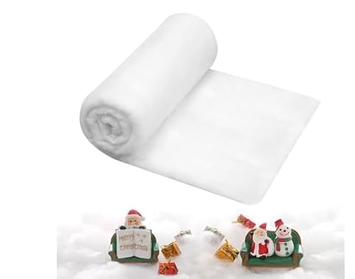 Zyluniy Weihnachten Schneedecke Weihnachten, Künstliche Schneedecke, Künstliche Schneewatte für Weihnachtsbaum, Winterdorf & Partys - Umweltfreundlicher Kunstschnee Deko Matte(2.4m × 1m) von Zyluniy