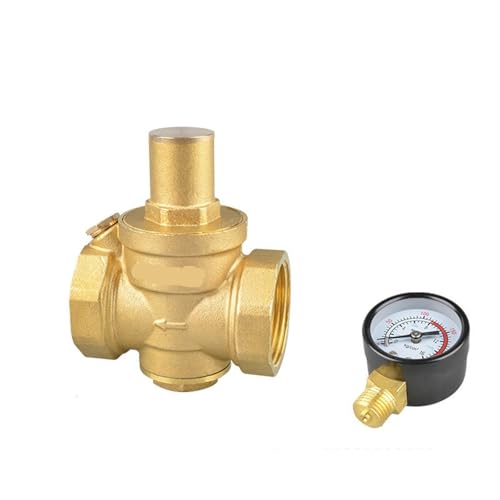 1-1/4 "messing Einstellbare Wasser Reduzierung Ventil Weibliche Gewinde Messing Druck Manometer Regler Ventile Mit Manometer für Kompressoren und Druckluftwerkzeuge(Valve with Gauge) von Zymjzbetic