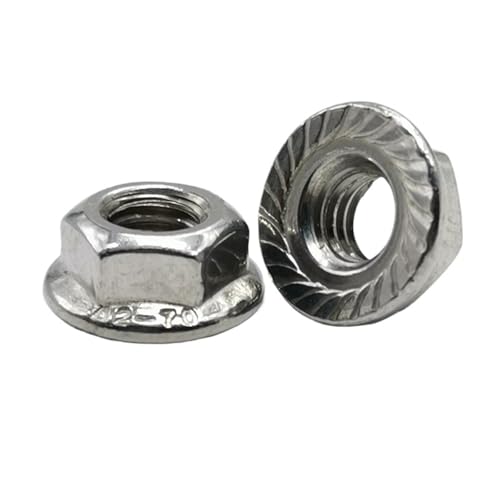 1-50PCS M3 M4 M5 M6 M8 M10 M12 M14 M16 304 Edelstahl Flansch Sechskantmutter für Vorder- und Hinterrad(M4 50pcs) von Zymjzbetic