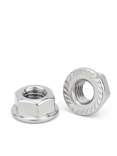 2~5 Stück M8 M10 M12 Feingewinde 304 Edelstahl Sechskant Sechskant Gezahnt Lock Spinlock Flanschmutter Steigung 1 mm 1,25 mm 1,5 mm für Vorder- und Hinterrad(M10x1.25-3pcs) von Zymjzbetic