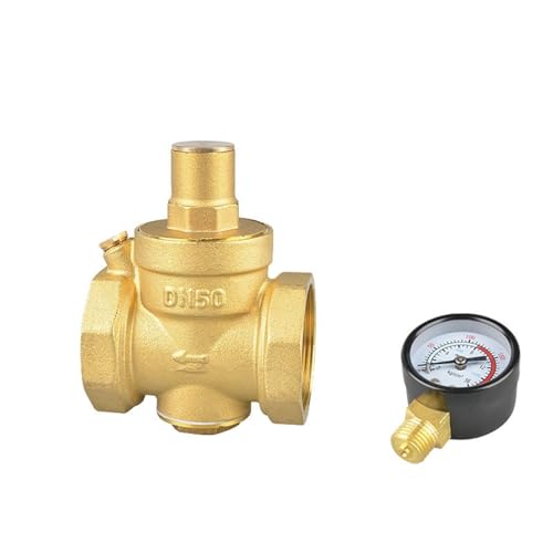 2 "messing Wasser Druck Reduzierung Aufrechterhaltung Ventil Regler Einstellbare Relief Ventil Gauge für Kompressoren und Druckluftwerkzeuge(Valve with Gauge) von Zymjzbetic
