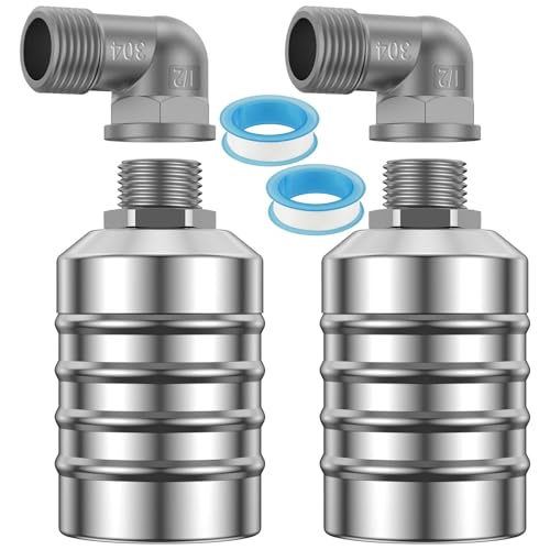 2-teiliges Schwimmerventil aus rostfreiem Stahl, Wasserstandskontrolle, automatische schwimmende Kugel, Abschaltung, Wasserstandsregler for Wassertrog für Wassertanks, Schwimmbäder, Viehtränken von Zymjzbetic
