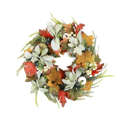 45 cm große Herbstkränze for die Haustür. Herbstkranz mit Beerenkürbis, Ahornblättern, Thanksgiving, Erntefest, Heimdekoration für die Haustür(A) von Zymjzbetic
