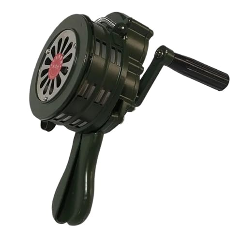 Aluminium Handkurbelbetriebene Notfallalarmsirene Manueller Außenalarm Laut 110 dB für Notfälle, Sportereignisse(Green) von Zymjzbetic