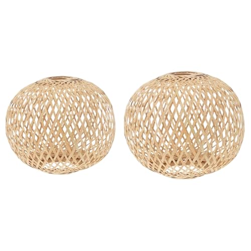 Bambus gewebt Lampenschirm rustikale hängende Leuchte Lampe Schatten for Hotel für Wohnzimmer, Schlafzimmer, Flure(18x19cm) von Zymjzbetic