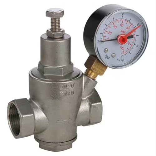 Edelstahl-Wasserdruckminderer Innengewinde Warmwasserbereiter-Regelventil Druckregelventil DN15-DN50 für Kompressoren und Druckluftwerkzeuge(DN20) von Zymjzbetic