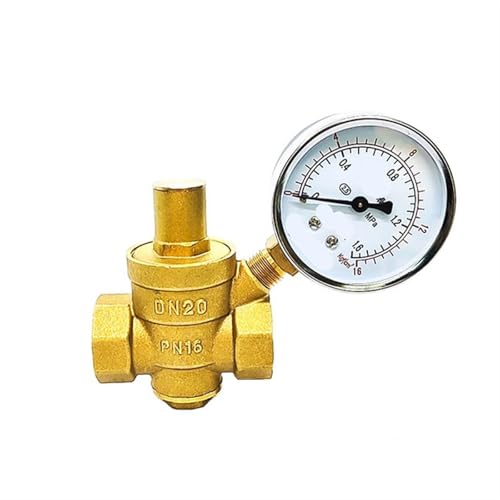 Einstellbare Wasser Reduzierung Ventil Innengewinde Messing Druckmesser Regler Ventile Mit Manometer für Kompressoren und Druckluftwerkzeuge(2",Valve with Gauge) von Zymjzbetic