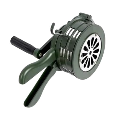 Handkurbel-Sirenenhorn 110 dB, manuell betrieben, Metallalarm, Luftangriff, Notfallsicherheit für Notfälle, Sportereignisse(Green) von Zymjzbetic