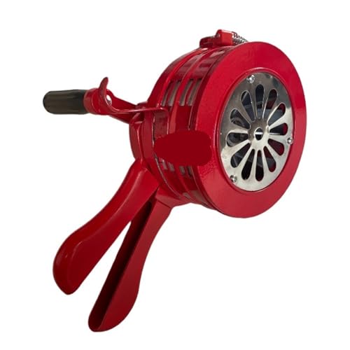 Handkurbel-Sirenenhorn 110 dB, manuell betrieben, Metallalarm, Luftangriff, Notfallsicherheit für Notfälle, Sportereignisse(Red) von Zymjzbetic