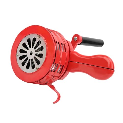 Handkurbelsirene, rot, tragbar, manuell betriebener Alarm for Schulen, Alarmierung, 120 dB, Handalarm, tragbare Sirene für Notfälle, Sportereignisse von Zymjzbetic
