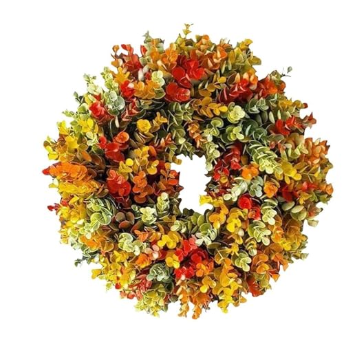 Herbstkränze, Kürbisbeere, Ahornblatt, künstlicher Kranz, Ernte, Herbst, Türkranz, Halloween, Erntedankfest, Heimdekoration für die Haustür(35 cm) von Zymjzbetic