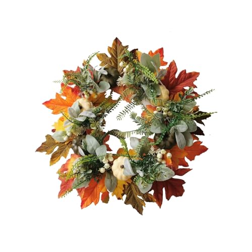 Herbstkranz, Herbst-Ahornblatt-Erntedank-Türkranz for Halloween-Dekoration, Halloween-Ornamente für die Haustür Herbstkranz, Herbst-Ahornblatt-Erntedank-Türkranz for Halloween-Dekoration, Halloween-Ornamente für die Haustür von Zymjzbetic