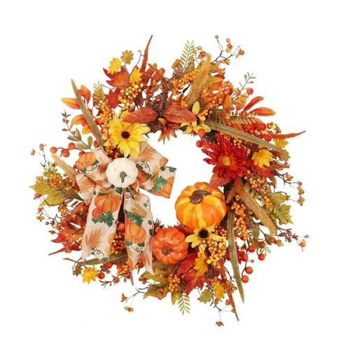 Herbstkranz for die Haustür, mit Lichtern, künstlicher Kürbis-Beeren-Kranz for Thanksgiving, Halloween, Heimdekoration für die Haustür Herbstkranz for die Haustür, mit Lichtern, künstlicher Kürbis-Beeren-Kranz for Thanksgiving, Halloween, Heimdekoration für die Haustür von Zymjzbetic