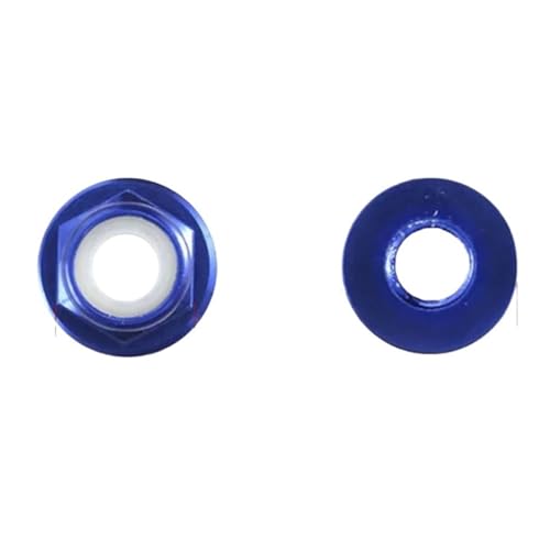 M2 M3 M4 M5 M6 farbige Flanschmutter aus Aluminiumlegierung, Sicherungsmutter mit Nyloneinsatz, selbstsichernde Mutter, Nylon-Nietmutter für Vorder- und Hinterrad(Color32,M5-5PCS) von Zymjzbetic