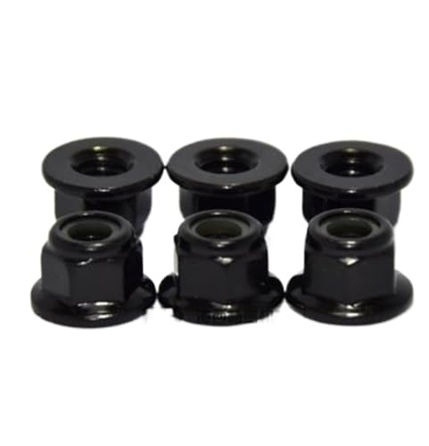 M3 M4 M5 M6 M8 M10 M12 Stahl mit schwarz-weißem Zink vernickeltem Edelstahl 304 mit Flansch und Nylon-Sicherungsmutter für Vorder- und Hinterrad(Steel black zinc,M12 2pcs) von Zymjzbetic