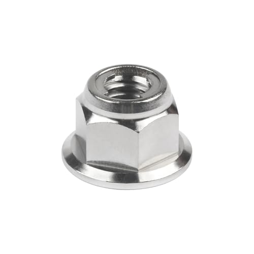 Titanmutter M6/M8/M10/M12 for Fahrrad-Motorrad-Sicherungsmutter, Sicherungsflanschmutter für Vorder- und Hinterrad(Titanium,M10) von Zymjzbetic