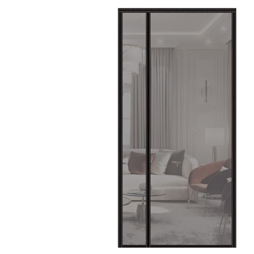 Zymjzbetic Bildschirm Tür Sommer Magnetische Tür Vorhang Net Selbst-Adhesive Atmungsaktive Mesh Schlafzimmer Schutz Mesh für Terrassentüren Balkon Schlafzimmer(Black,110x210cm) von Zymjzbetic