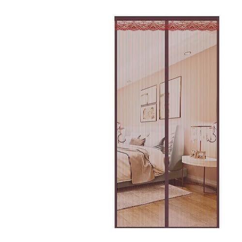 Zymjzbetic Bildschirm Tür Sommer Magnetische Tür Vorhang Net Selbst-Adhesive Atmungsaktive Mesh Schlafzimmer Schutz Mesh für Terrassentüren Balkon Schlafzimmer(Coffee,90x210cm) von Zymjzbetic