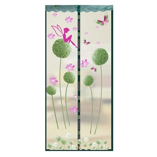 Zymjzbetic Fliegengitter Tür Magnet Netz Vorhänge Tüll Tür Fliegengitter Magnet für Terrassentüren Balkon Schlafzimmer(Green,90x210CM) von Zymjzbetic