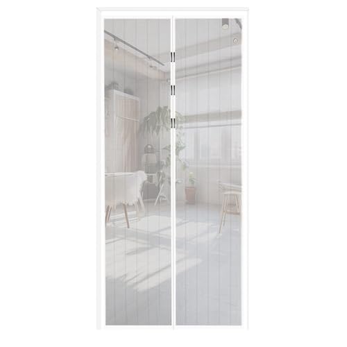 Zymjzbetic Tür-Bildschirm-Vorhang Sommer magnetischer Türvorhang Selbstklebender Bildschirm Haushalt leise für Terrassentüren Balkon Schlafzimmer(White Window Screen,L 100x210cm) von Zymjzbetic