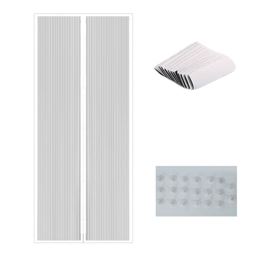 Zymjzbetic Türgitter Sommer Magnetischer Türvorhang Selbstklebender Atmungsaktiver Mesh-Schlafzimmerschutz für Terrassentüren Balkon Schlafzimmer(White,XL 110X210cm) von Zymjzbetic