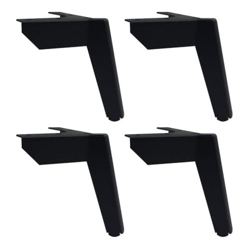 Zymoplas 4 teiliges rostbeständiges Möbelbein, einfach zu installierendes und langlebiges Bein für Stühle und Tische, Metallmöbelzubehör, Heiseres Schwarz, 12cm von Zymoplas