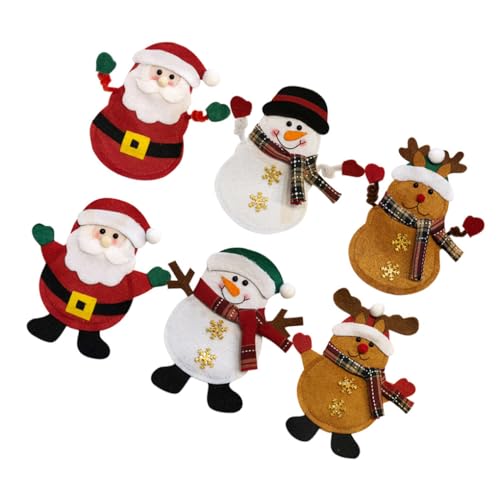 Zymoplas 6Pcs Weihnachten Besteck Taschen Requisiten Tabletop Ornament Geschirr Halter Abdeckung Esstisch Schmuck Festival Ornamente von Zymoplas