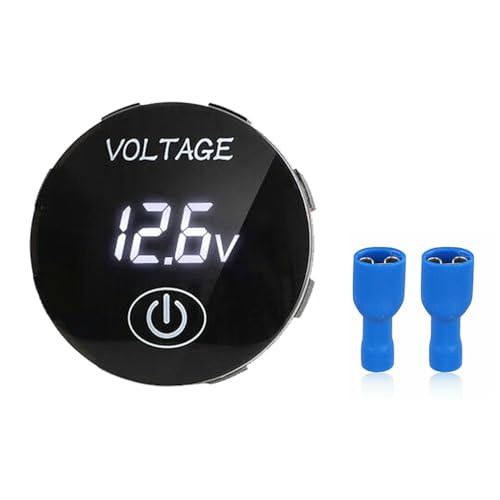 Zymoplas DC 5V 48V Motorrad Voltmeter mit Terminal LED Digitalanzeige Panel Auto Voltmeter Ersatzteile Tester, Weiß von Zymoplas