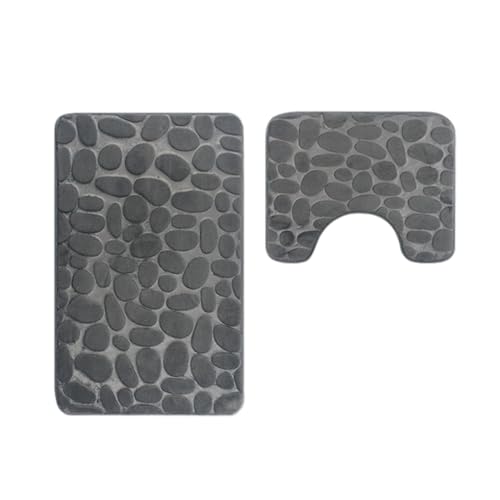 Zymoplas Einzigartiges Badezimmermatten Set für Moderne und schicke Badezimmer, Badezimmer und WC Vorleger Set, Polyester Badezimmermatten für jeden Raum von Zymoplas