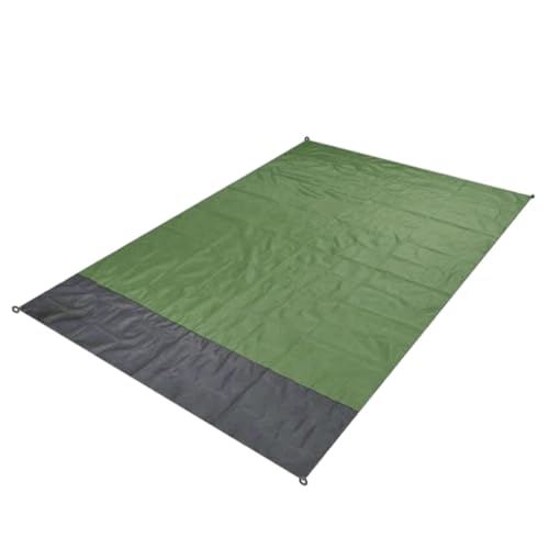 Zymoplas Faltbare Strandmatte Sanddichte Outdoor Reisen Rucksackdecke Tragbare Wiederverwendbare Camping Sandmatte zum Aufhängen 140 x 200 cm, Armeegrün von Zymoplas