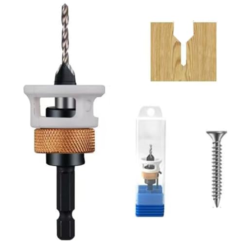 Zymoplas Gravierter Stufenbohrersatz mit einstellbarer Tiefe und hochhartem Senkbohrer aus Kohlenstoffstahl mit vier, 3.2 x 10 mm von Zymoplas