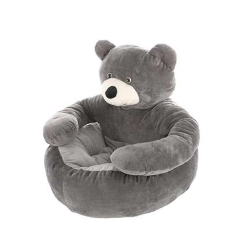 Zymoplas Halbgeschlossenes Schlafsofa Bär Umarmung Weicher Stoff Wasserdicht Und Rutschfest Für Katzen Und Kleine Hunde Umarmung Schlafende Katze, Grau, S (Durchmesser 46cm) von Zymoplas