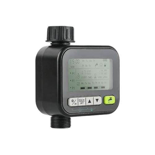 Zymoplas Intelligentes Garten Sprinklersystem mit Regensensorfunktion und Minuten und sekundengenauer automatischer Bewässerung, Schönheit der schwarzen Zähne von Zymoplas