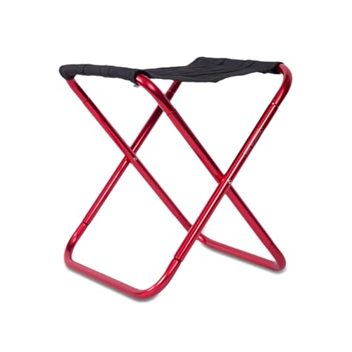 Zymoplas Klapphocker Outdoor Angeln Camping Oxford Tuch 80kg Stühle Faltbar Wandern Grill Leichter Wiederverwendbarer Sitz, Rot von Zymoplas