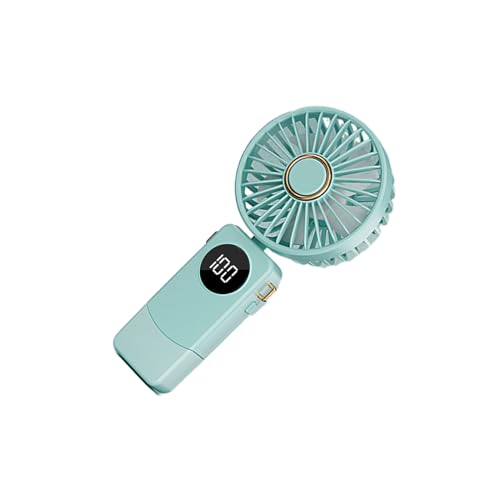 Zymoplas Kompakter tragbarer, tragbarer Mini Halsventilator, 5 Gang Windregulierung, wiederaufladbarer, ABS, Mini, Azurblau, 1200M von Zymoplas