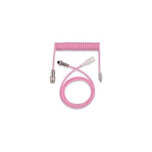 Zymoplas Mechanisches Tastaturkabel Professionelle Gaming Tastaturkabel USB Federluftfahrtkabel Verbindungskabel ersetzen, Rosa von Zymoplas