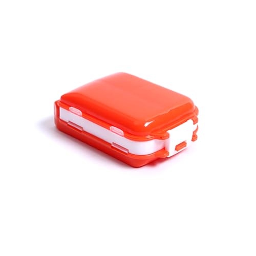 Zymoplas Pillendose Pillenbehälter Faltbarer Tablet-Organizer mit Mehreren Gittern Staubdichter Reise-Camping-Spender, Orange von Zymoplas
