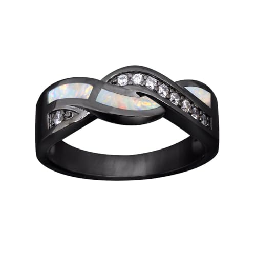 Zymoplas Stein Ring Mode Schmuck Finger Pendent Retro Verarbeitung Exquisite Dating Prop Süßes Geschenk Frauen Blau Hochzeit, Weiss, Typ 4 von Zymoplas