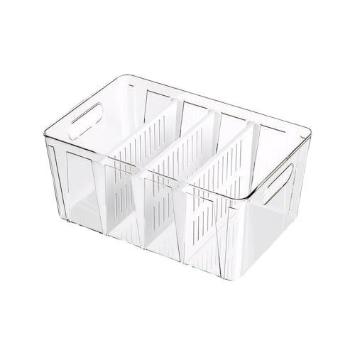 Zymoplas Transparenter Kühlschrank Organizer mit starker Tragfähigkeit, ABS, leicht zu transportierender Kühlschrank Organizer, große Größe von Zymoplas