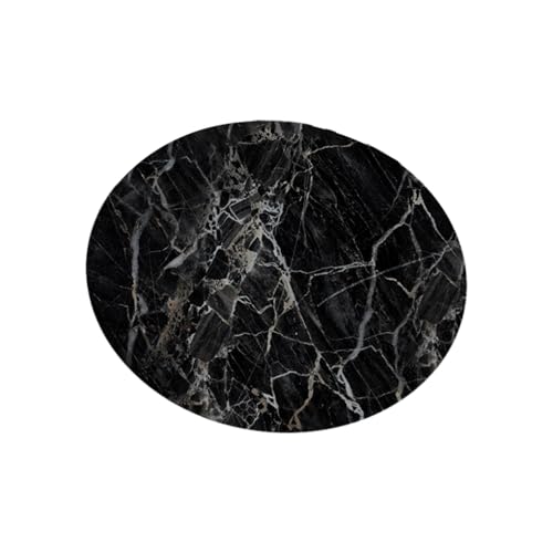 Zymoplas Unleash Style Marmor 3D Schwarz Weiß Grau Nordischer Wohnzimmerteppich Anti Rutsch Teppich Teppich Runder Schlafzimmerteppich, Typ 2 von Zymoplas