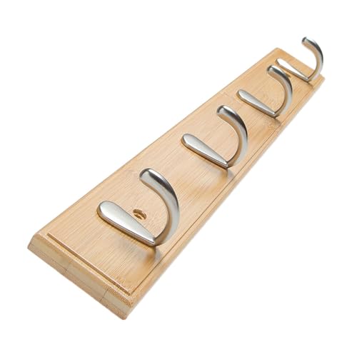 Zymoplas Wandmontierte Kleiderhaken aus Bambus Aluminium Legierung für Langlebigkeit, robuste und langlebige Wandgarderobe von Zymoplas