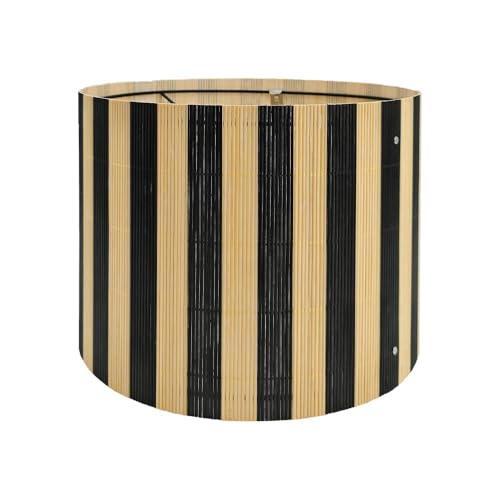 Bambus-Lampenschirm mit modernen dekorativen schwarzen Streifen, groovig, einzigartiges Ersatzzubehör, Größe 30 x 23 cm Bambus-Lampenschirm mit modernen dekorativen schwarzen Streifen, groovig, einzigartiges Ersatzzubehör, Größe 30 x 23 cm von Zynanthra