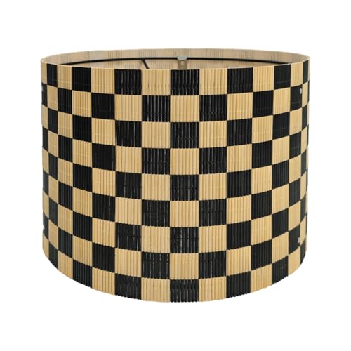 Lampenschirm aus Bambus, durchscheinend, dekorativ, modern, schwarzes Gitter, Ersatzzubehör, Größe 30 x 23 cm Lampenschirm aus Bambus, durchscheinend, dekorativ, modern, schwarzes Gitter, Ersatzzubehör, Größe 30 x 23 cm von Zynanthra