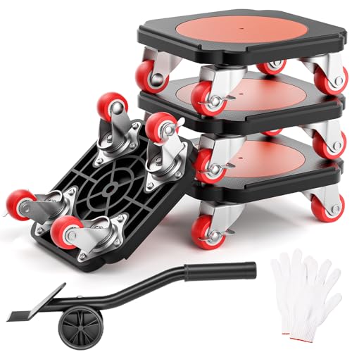 Zyncove Möbel Transportroller Set,Hebemöbel Schieber für Hartholzböden Jack Möbel Dolly Gerät Dolly für bewegliche Pads Möbel Movers Schieber (1400KG) von Zyncove